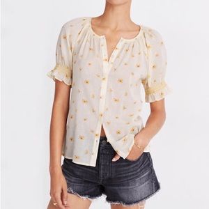 Madewell Smock button up top in French Daisies NWT woman’s small